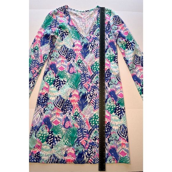 Lilly Pulitzer Beacon Dress Long Sleeve Quill Out V Neck Wm Size Small FLAWLESS - Picture 5 of 11